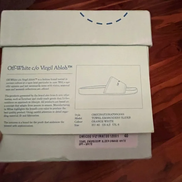 Off-White Towel Embroidery slide sandals, NEW size 40 - Picture 9 of 13